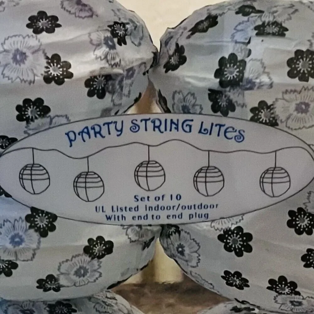 Paper Lantern Party String Lites Set of 10 UL Listed Indoor/Outdoor Corded